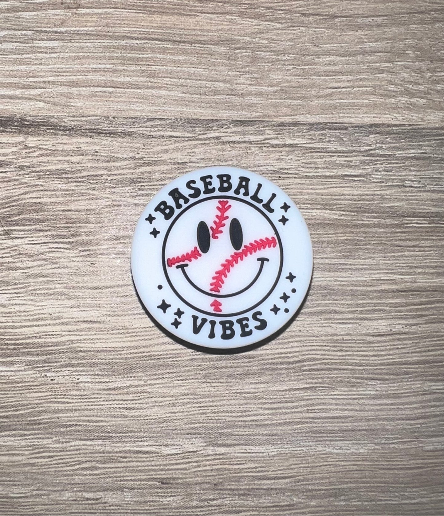 Baseball Vibes Smiley Face